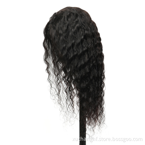 Hanfan High Quality Human Hair Wigs Virgin Remy Brazilian HD Transparent Frontal Deep Curly Wave Lace Front Wig For Black Women